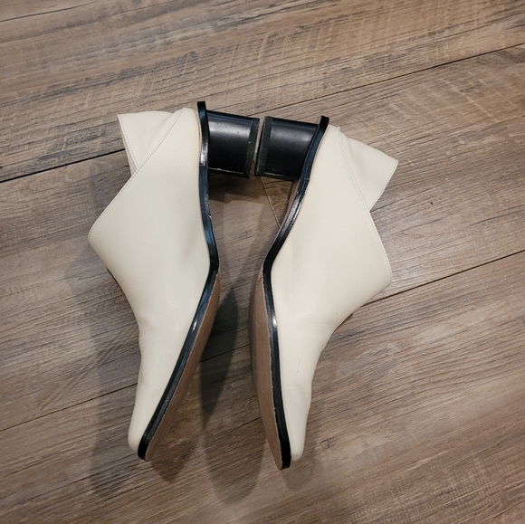 Women's Leather Cream Heel Shoes Size 6 - Picture 5 of 10